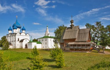 Suzdal Kremlin 'in Panoraması. Suzdal. Vladimir bölgesi. Altın yüzük. - Rusya. Tarih 2 Ağustos 2017.