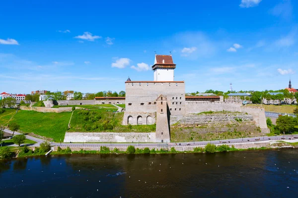 Mury Wieża Twierdzy Ivangorod Zamku Narva Zamek Hermanna Iwangorodzie Leningradzki — Zdjęcie stockowe