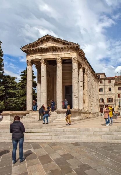 Pula Croácia Maio 2019 Foto Templo Augusto — Fotografia de Stock