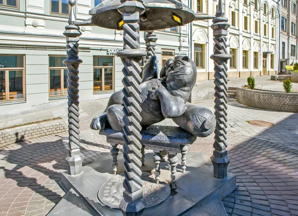 Kazan Russland Mai 2019 Foto Der Monumentalkatze Alabrysu Fußgängerzone Bauman — Stockfoto