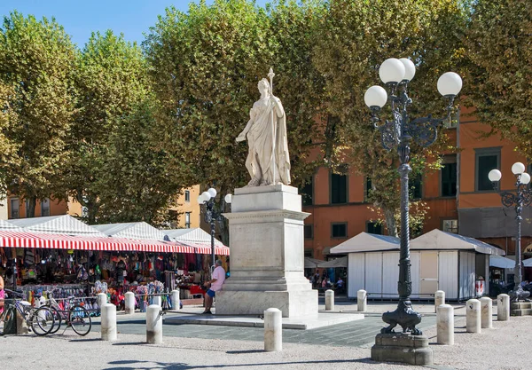 Piazza Napolyon Daki Spanya Maria Luisa Anıtı Lucca Talya Çekim — Stok fotoğraf