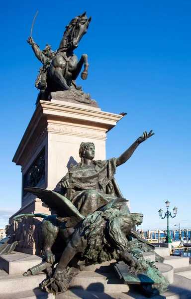 Monumento Vittorio Emanuele Vicino Piazza San Marco Ponte Dei Sospiri — Foto Stock