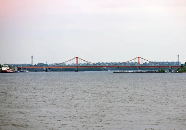 Kuznechevsky Most Salombala Archangelsk Rosja Data Wykonania Zdjęcia Sierpnia 2017 — Zdjęcie stockowe