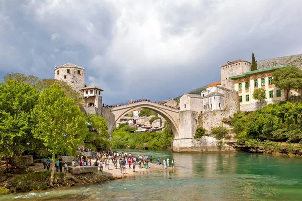 Mostar Bosnia Herzegovina May 2019 Photo Famous Old Bridge Neretva — 스톡 사진