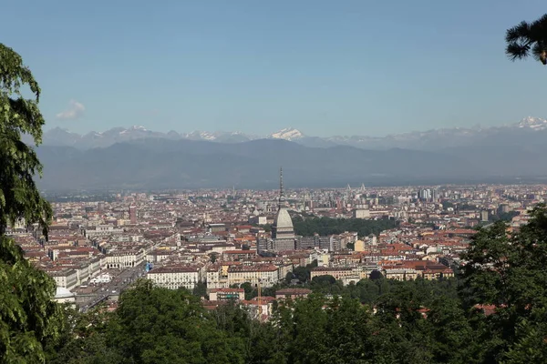 Utsikt Över Turin Ovanifrån Italien Datum För Fotografering Juni 2012 — Stockfoto