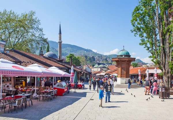 Sarajevo Bosnia Herzegovina Květen 2019 Fotografie Starého Města Bascharshiya Náměstí — Stock fotografie