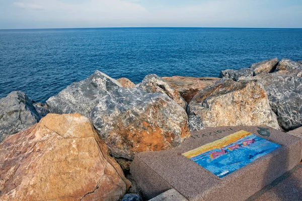 Pier Made Stone Concrete Slabs Walking Area San Vincenzo Italy — Foto de Stock