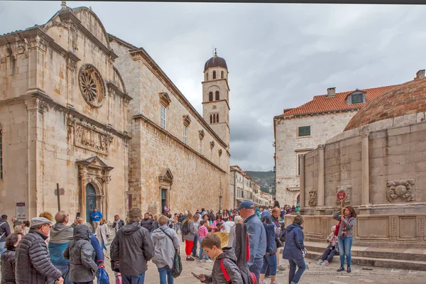Dubrovnik Kroatia Maj 2019 Zdjęcie Wielkiej Fontanny Onofrio Kościoła Świętego — Zdjęcie stockowe