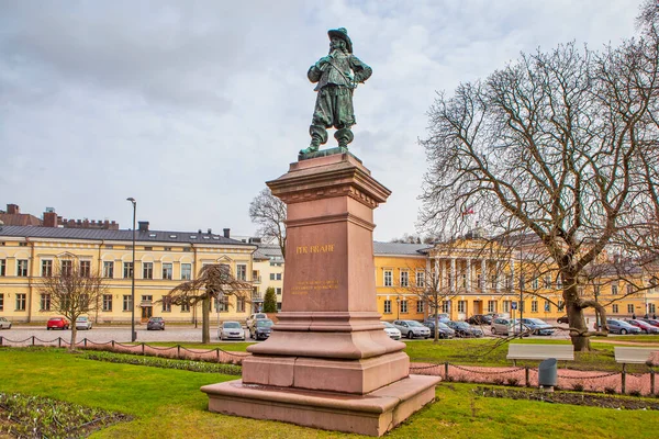 Turku Finland April 2018 Photo Monument Governor Turku Peru Brahe — Stock Photo, Image