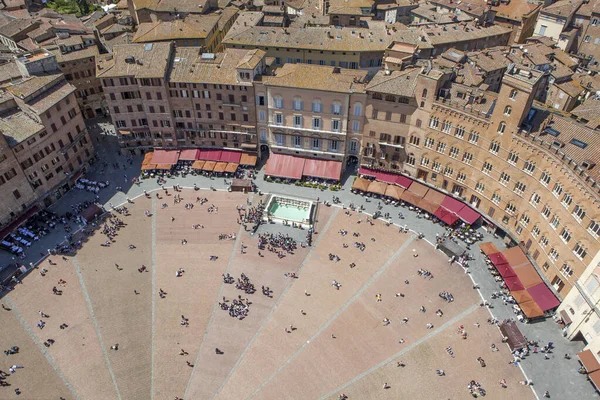 Siena Italien Källan Till Glädjen Piazza Del Campo 1409 1419 — Stockfoto