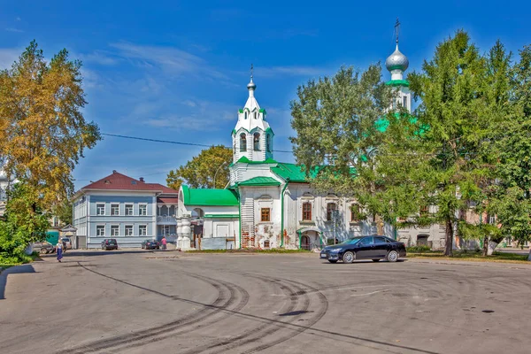 Church Intercession Most Holy Theotokos Torgu 볼로그 2018 Russia Date — 스톡 사진