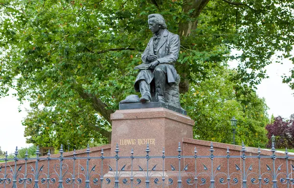 Monumento Ludwig Richter Dresde Alemania Fecha Filmación Septiembre 2017 — Foto de Stock