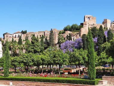 Malaga Kalesi (Alcazaba de Malaga). Malaga. İspanya