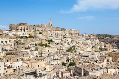 Matera mağara evlerinin antik bir şehridir. Basilicata. İtalya.