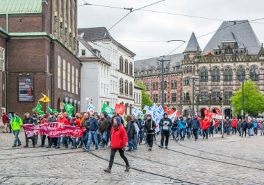BREmen, ALMANY - 1 Mayıs 2018: 1 Mayıs Gösterimi