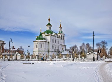 Yalutorovsk, RUSSIA - 16 Mart 2018: Sretensky Katedrali Fotoğrafı