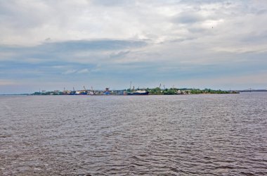 Solombala Adası. Arkhangelsk. - Rusya. Tarih 20 Ağustos 2017.