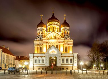Alexander Nevsky Katedrali. Gece görüşü. Tallinn. Estonya (2017)