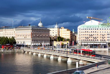 STOCKHOLM, SWEDEN - 15 Eylül 2017: Şehir manzarasının fotoğrafı