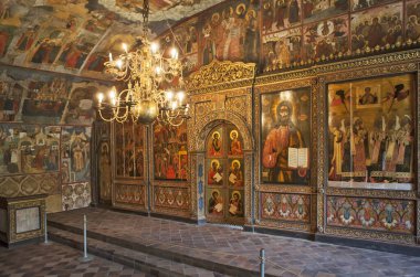 The iconostasis of the Pokrovsky side-chapel. Church of Elijah the Prophet. Yaroslavl. Golden ring. Russia.Date of shooting June 27, 2018