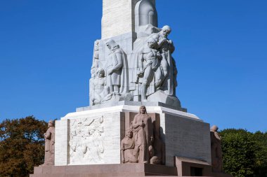 Özgürlük Anıtı 'nın bir parçası. Riga. - Letonya. Çekim tarihi 23 Ağustos 2018