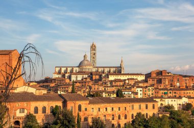Yaşlı Siena 'nın panoraması. İtalya. Çekim tarihi 15 Eylül 2018