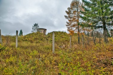 Pikhtova Dağı 'nın tepesinde. Nizhny Tagil. Sverdlovsk bölgesi. - Rusya. Çekim tarihi 17 Ekim 2018