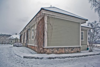 A.S. Puşkin 'in Evi. Mikhailovskoe. Puşkin Dağları. Pskov bölgesi. - Rusya. Çekim tarihi 22 Aralık 2018