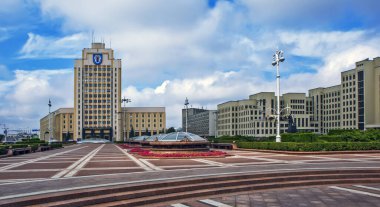 Bağımsızlık Meydanı. Minsk. Belarus. Çekim tarihi 14 Temmuz 2018.
