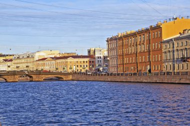 Belinsky Köprüsü. Fontanka Nehri. St. Petersburg 'da. Rusya (2017)