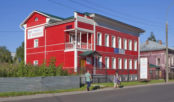 Houten Architectuur Huis Straat Gogol Vologda Datum Van Opname Aug — Stockfoto