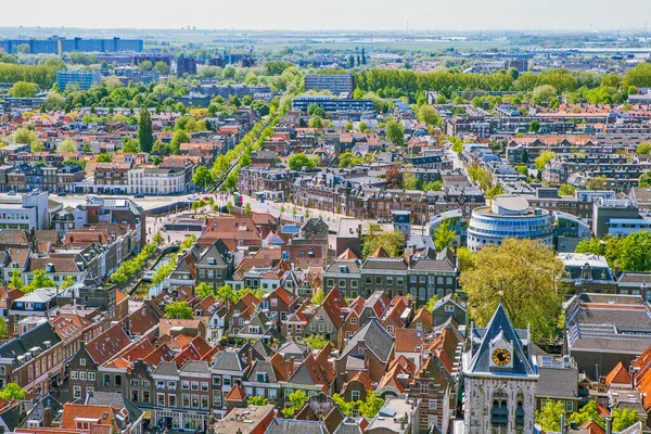Aerial View Delft City Sunlight Netherlands — Stock Photo, Image