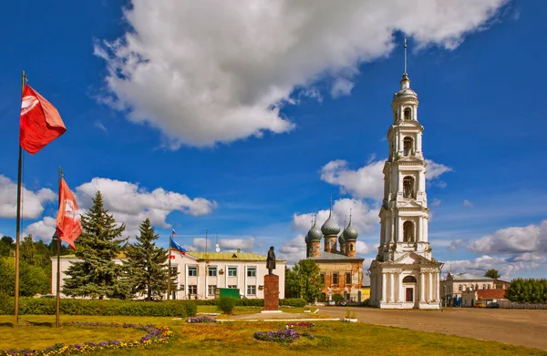 Cathedral of the Entry of the Lord into Jerusalem and the bell tower of the Church of St. George the Victorious. Yurievets. Ivanovo region. Russia