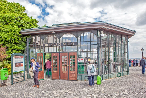 Budapest Ungheria Aprile 2019 Foto Della Funicolare Della Stazione Superiore — Foto Stock