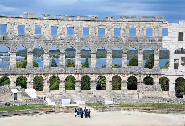 Pula Chorvatsko Května 2019 Fotografie Antického Římského Amfiteátru — Stock fotografie