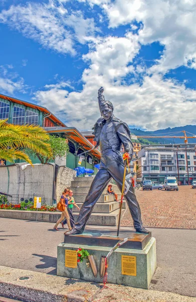 Montreux Switzerland June 2012 Photo Freddie Mercury Statue — Stock Photo, Image