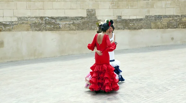 Belle Donne Abiti Alla Moda Fiera Della Città Feria Cordova — Foto Stock