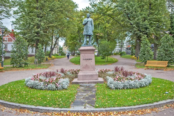 Monumento Runeberg Porvoo Finlândia Data Filmagem Setembro 2018 — Fotografia de Stock