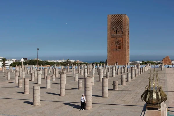 Memorial Komplex Platsen För Ruinerna Hassan Moskén Rabat Datum För — Stockfoto