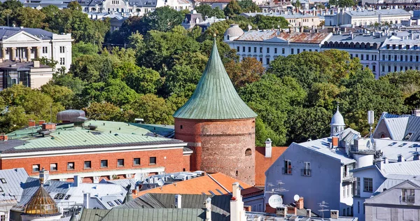 Riga Latvia Ağustos 2018 Peter Kilisesinin Kulesindeki Şehir Manzarası Fotoğrafı — Stok fotoğraf