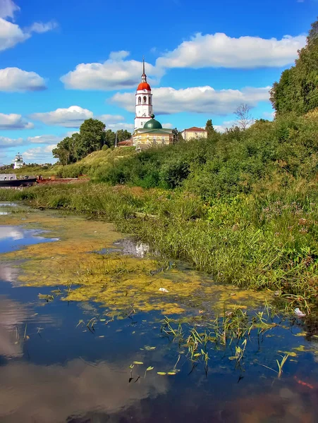 Church Assumption Blessed Virgin Mary Banks Sukhona River Totma Vologodskaya — Fotografia de Stock