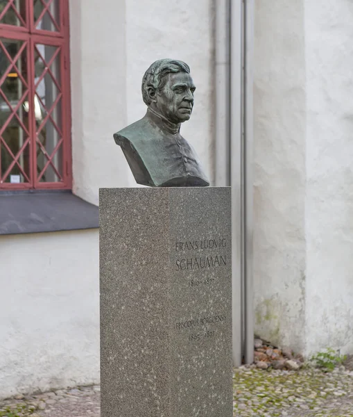 Monumento Frans Ludwig Schaumann Porvoo Finlandia Fecha Filmación Septiembre 2017 — Foto de Stock