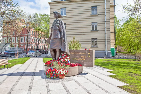 Petersburg Rusland Mei 2019 Foto Van Monument Voor Alia Moldagulova — Stockfoto