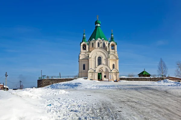 Vista Igreja Inverno — Fotografia de Stock