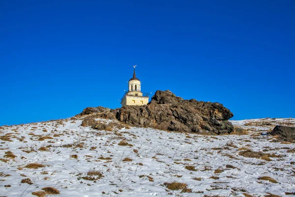 Wachturm Auf Verschneitem Hügel Nischni Tagil — Stockfoto