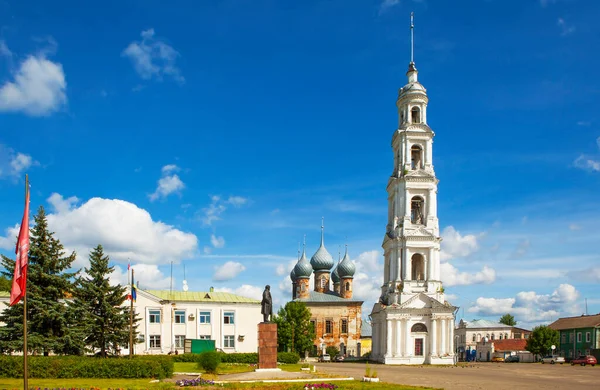 Cathedral of the Entry of the Lord into Jerusalem and the bell tower of the Church of St. George the Victorious. Yurievets. Ivanovo region. Russia