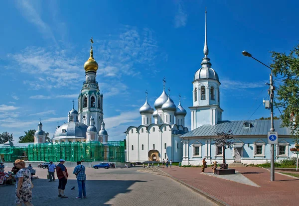 Saint Sophia Cathedral Bell Tower Kremlin Square Vologda Russia Date — Stock Photo, Image