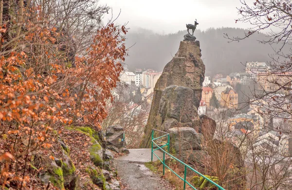 Serna Szobor Kamzik Karlovy Vary Vagyok Cseh Köztársaság Date Taken — Stock Fotó