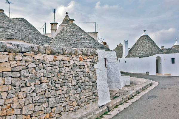 Hagyományos Házak Trullo Alberobello Vagyok Apulia Olaszország — Stock Fotó