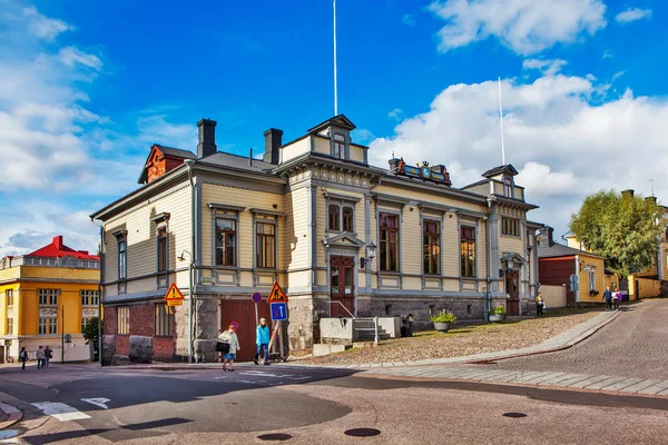 Old Streets Kirkkokatu Porvoo Finland Date Filming September 2017 — Stock Photo, Image